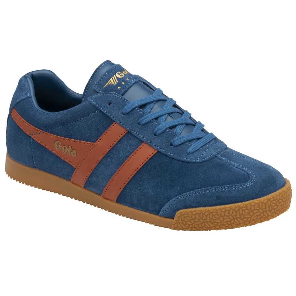 Gola Classics Harrier Suede Sneakers Kék Narancssárga Hungary | BZT-648523