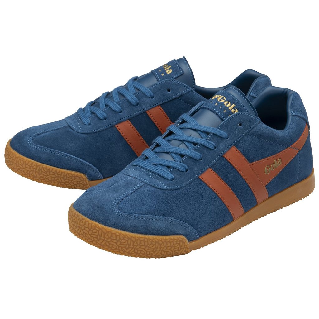 Gola Classics Harrier Suede Sneakers Kék Narancssárga Hungary | BZT-648523