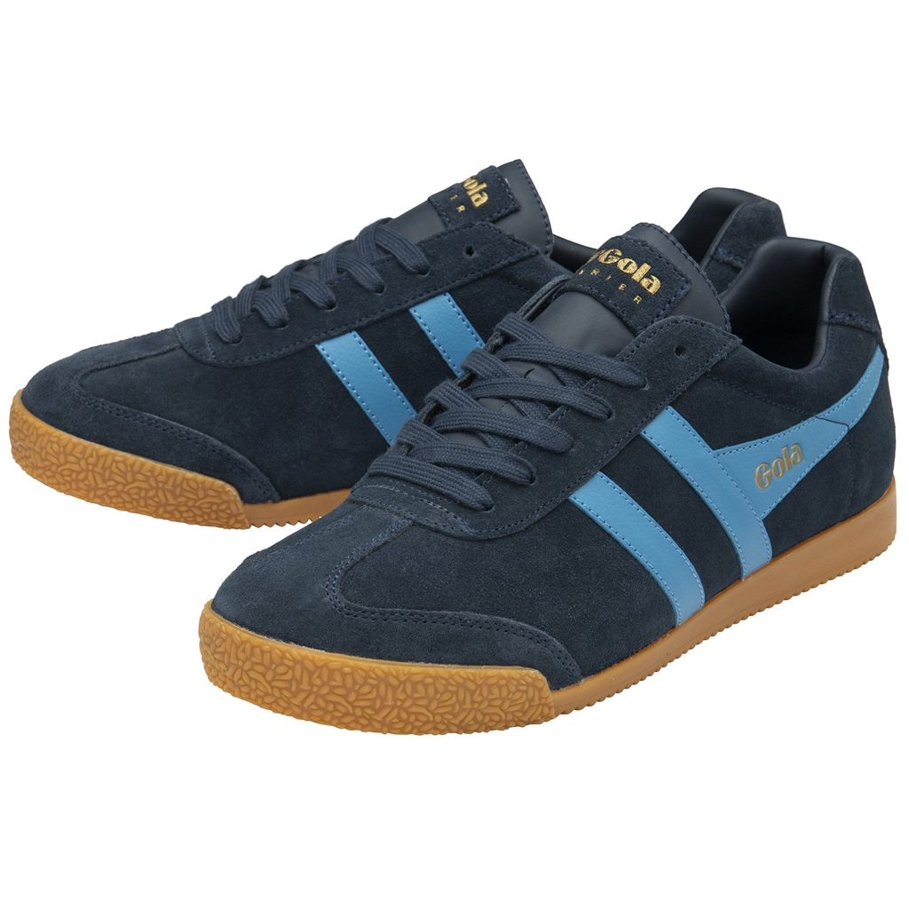 Gola Classics Harrier Suede Sneakers Sötétkék Hungary | DWI-519064