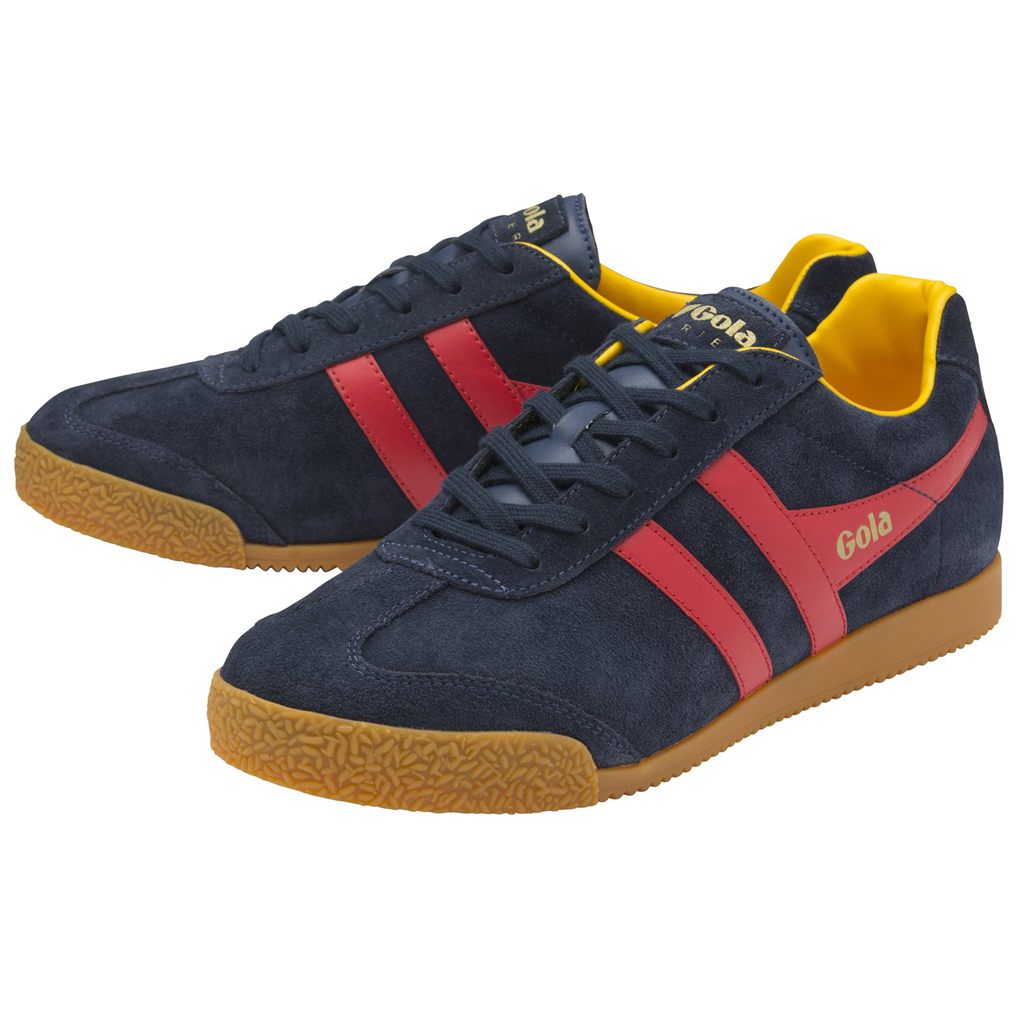 Gola Classics Harrier Suede Sneakers Sötétkék Piros Hungary | OXB-750426