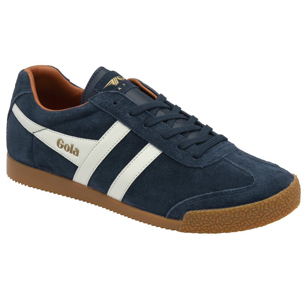 Gola Classics Harrier Suede Sneakers Sötétkék Fehér Narancssárga Hungary | YTC-068531