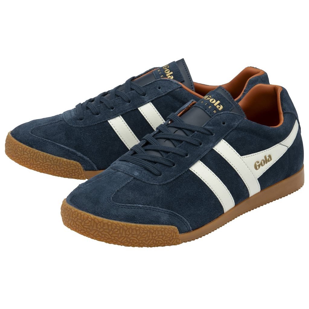 Gola Classics Harrier Suede Sneakers Sötétkék Fehér Narancssárga Hungary | YTC-068531