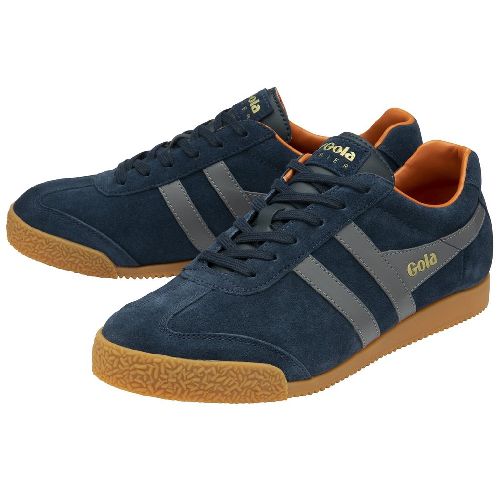 Gola Classics Harrier Suede Sneakers Sötétkék Narancssárga Hungary | FJO-140962