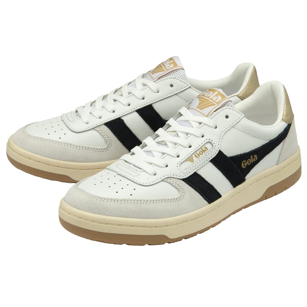 Gola Classics Hawk Sneakers Fehér Fekete Arany Hungary | FUD-389502