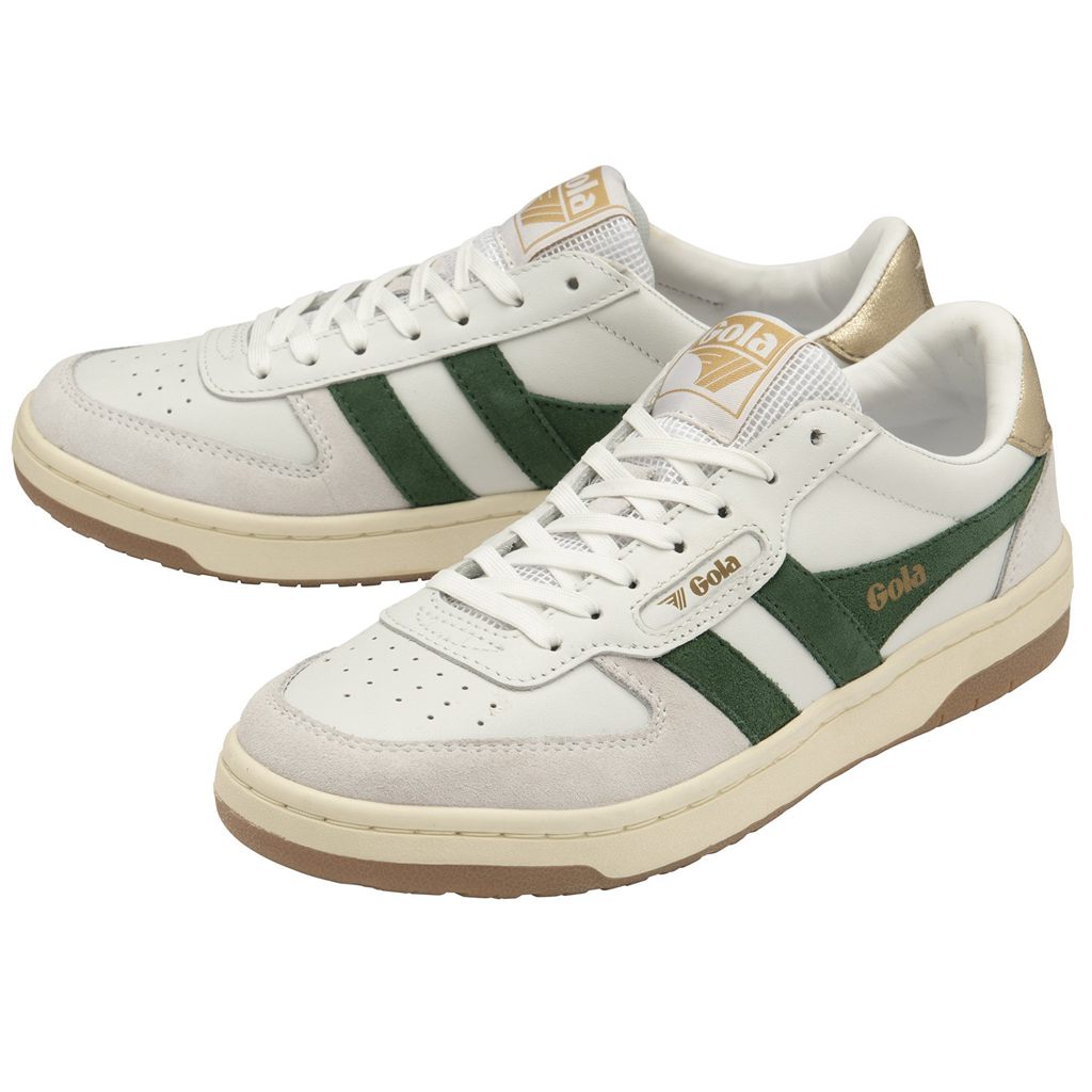 Gola Classics Hawk Sneakers Fehér Sötétzöld Arany Hungary | BPJ-048369