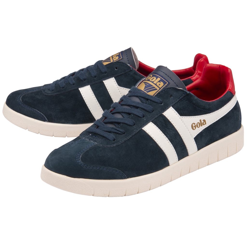 Gola Classics Hurricane Suede Sneakers Sötétkék Fehér Mélypiros Hungary | CMS-851297