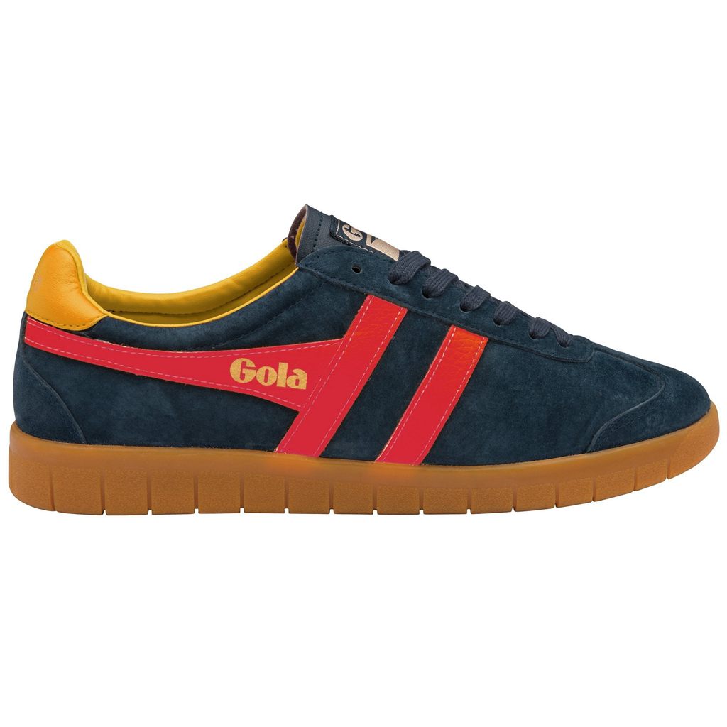Gola Classics Hurricane Suede Sneakers Sötétkék Piros Hungary | ZRI-061293