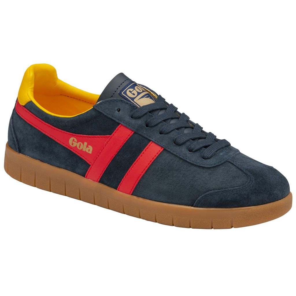 Gola Classics Hurricane Suede Sneakers Sötétkék Piros Hungary | ZRI-061293