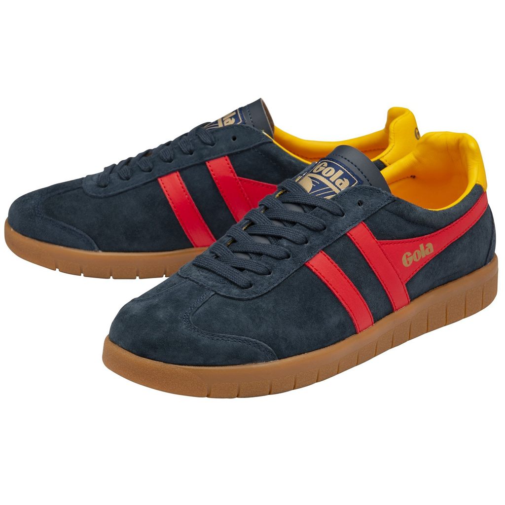 Gola Classics Hurricane Suede Sneakers Sötétkék Piros Hungary | ZRI-061293