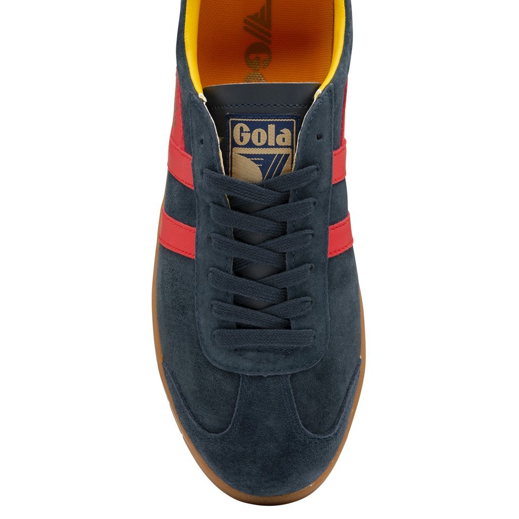 Gola Classics Hurricane Suede Sneakers Sötétkék Piros Hungary | ZRI-061293