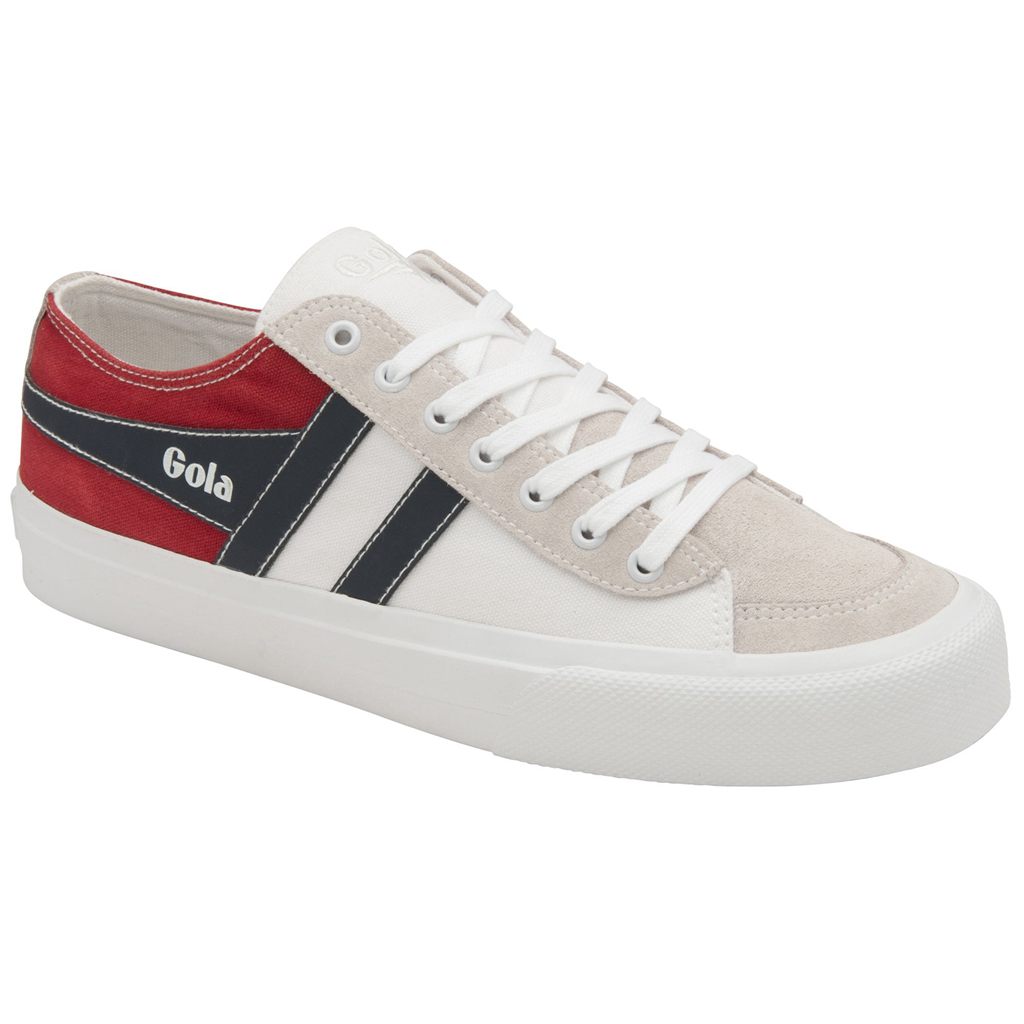 Gola Classics Quota II RWB Plimsoll Sneakers Fehér Piros Sötétkék Hungary | YAV-932618