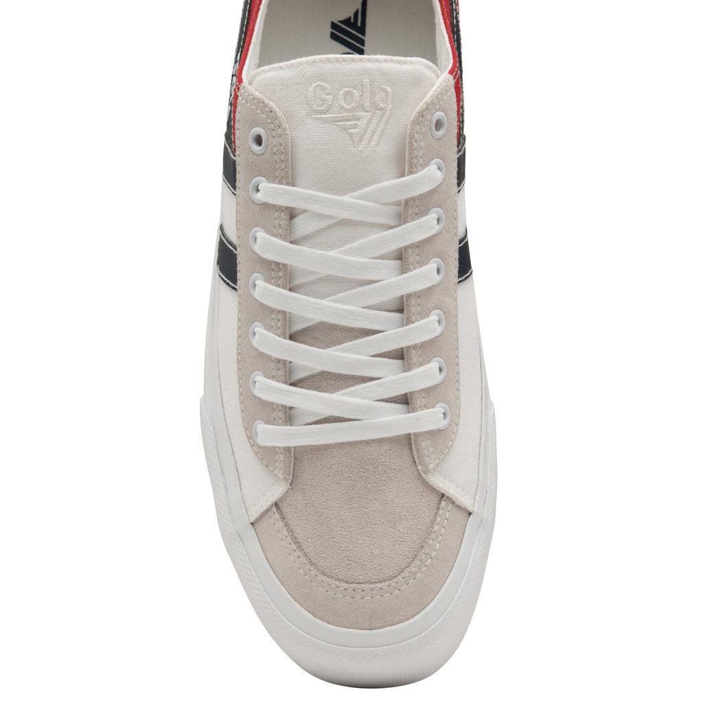 Gola Classics Quota II RWB Plimsoll Sneakers Fehér Piros Sötétkék Hungary | YAV-932618