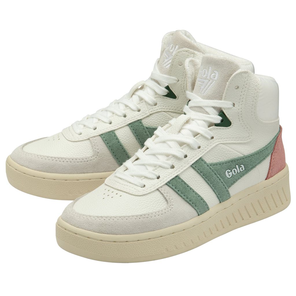 Gola Classics Slam Trident Sneakers Fehér Zöld Korall Rózsaszín Hungary | YEL-273904