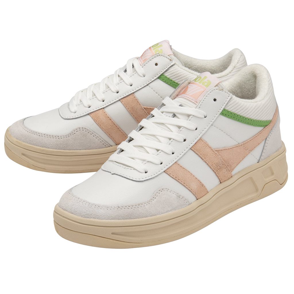 Gola Classics Swerve Sneakers Fehér Rózsaszín Zöld Hungary | YDP-406789