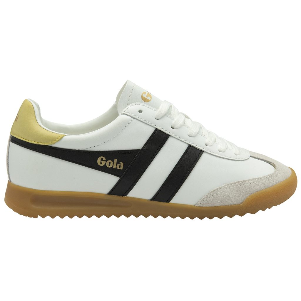 Gola Classics Torpedo Leather Sneakers Fehér Fekete Citrom Hungary | GFD-483069