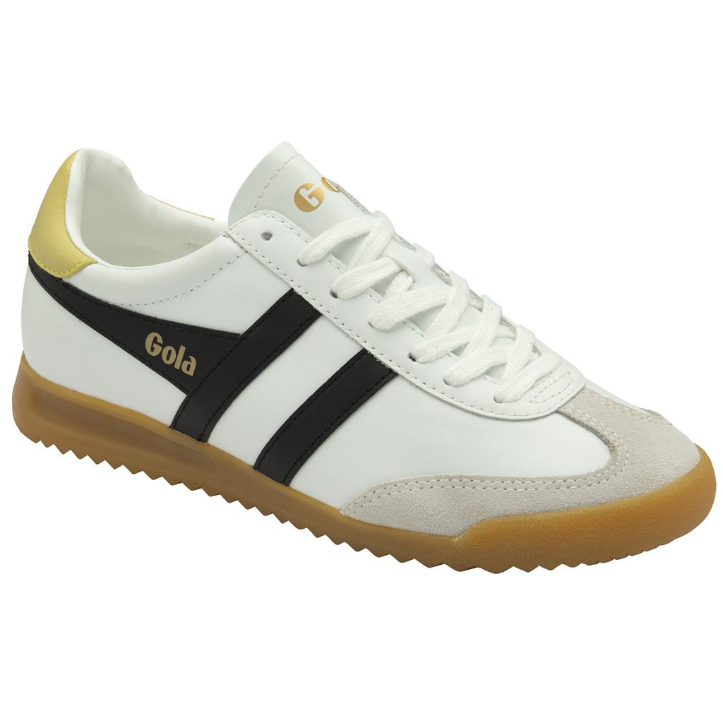 Gola Classics Torpedo Leather Sneakers Fehér Fekete Citrom Hungary | GFD-483069