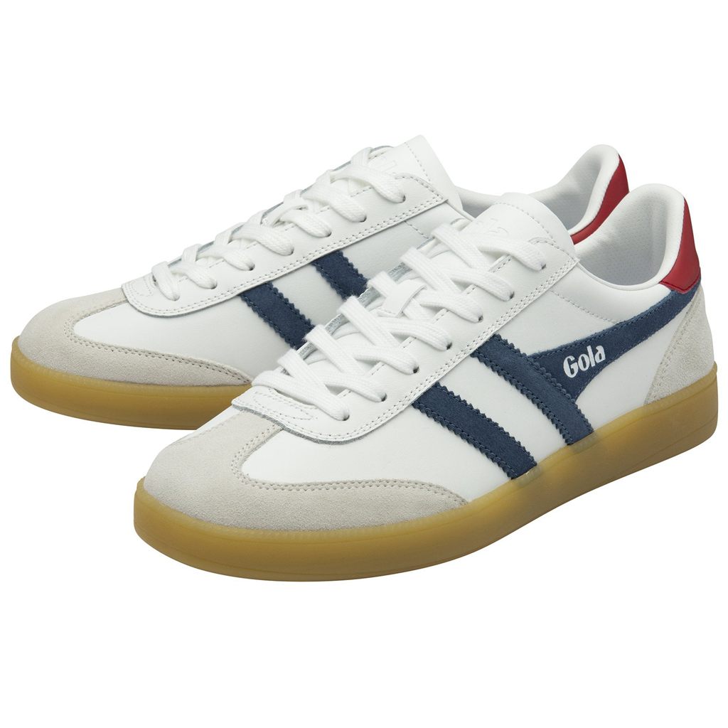 Gola Classics Viper Leather Sneakers Fehér Mélypiros Hungary | PLQ-509648