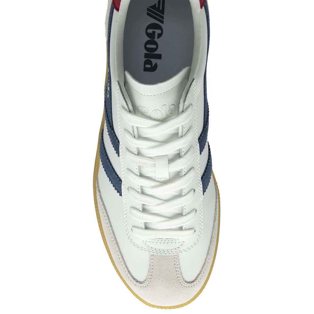 Gola Classics Viper Leather Sneakers Fehér Mélypiros Hungary | PLQ-509648