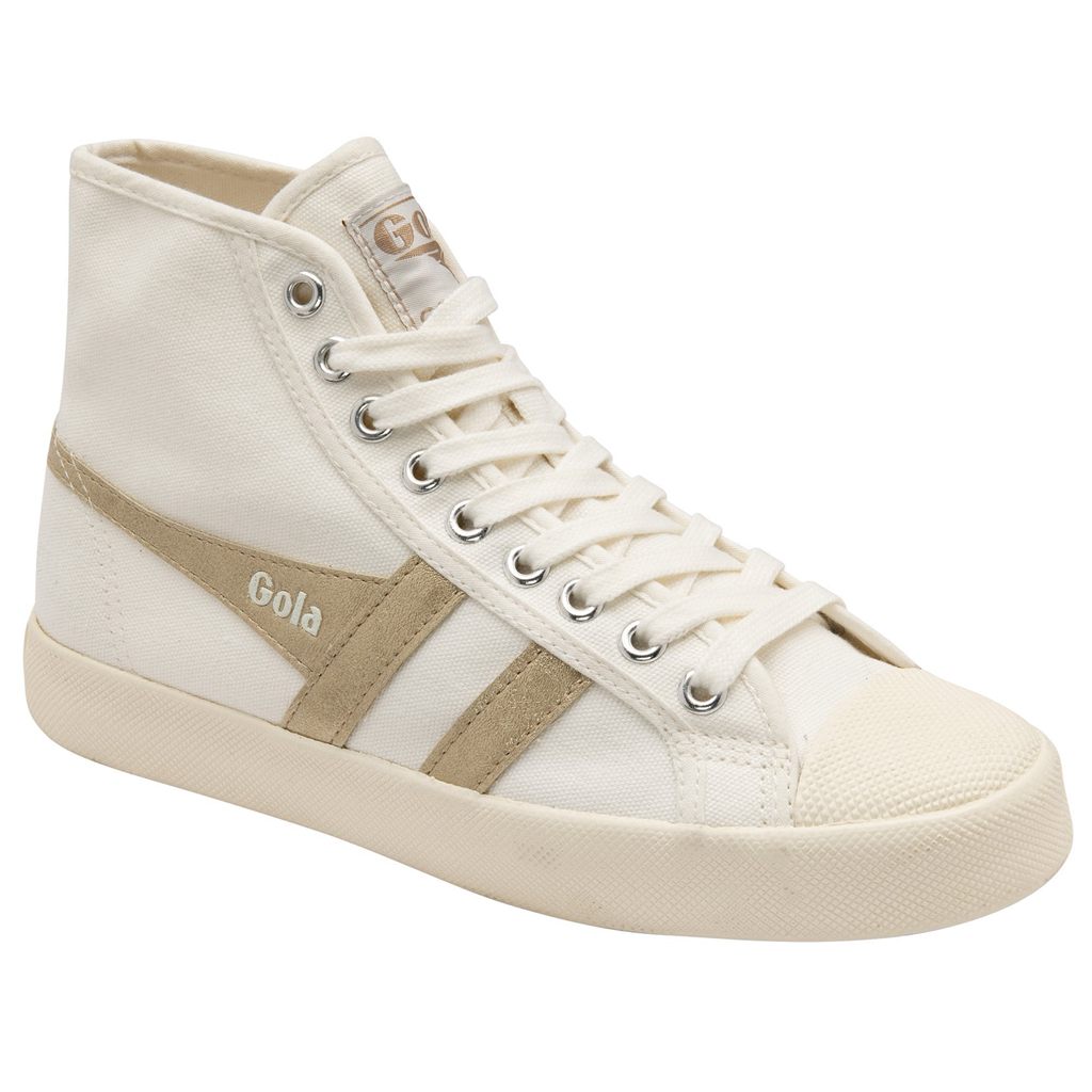 Gola Vegan Classics Coaster Flame High Sneakers Fehér Arany Hungary | HNG-153082