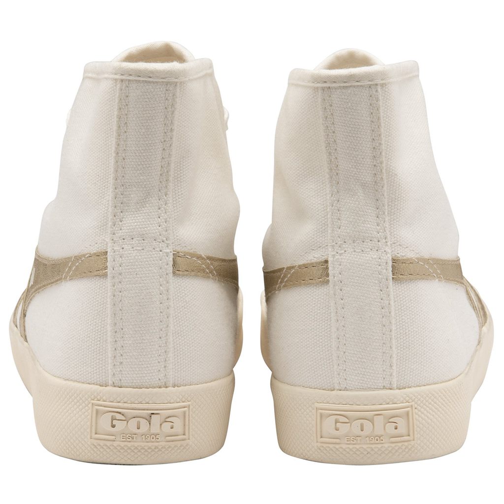 Gola Vegan Classics Coaster Flame High Sneakers Fehér Arany Hungary | HNG-153082