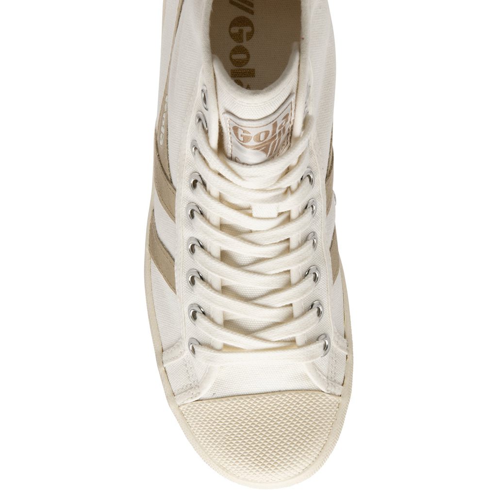 Gola Vegan Classics Coaster Flame High Sneakers Fehér Arany Hungary | HNG-153082