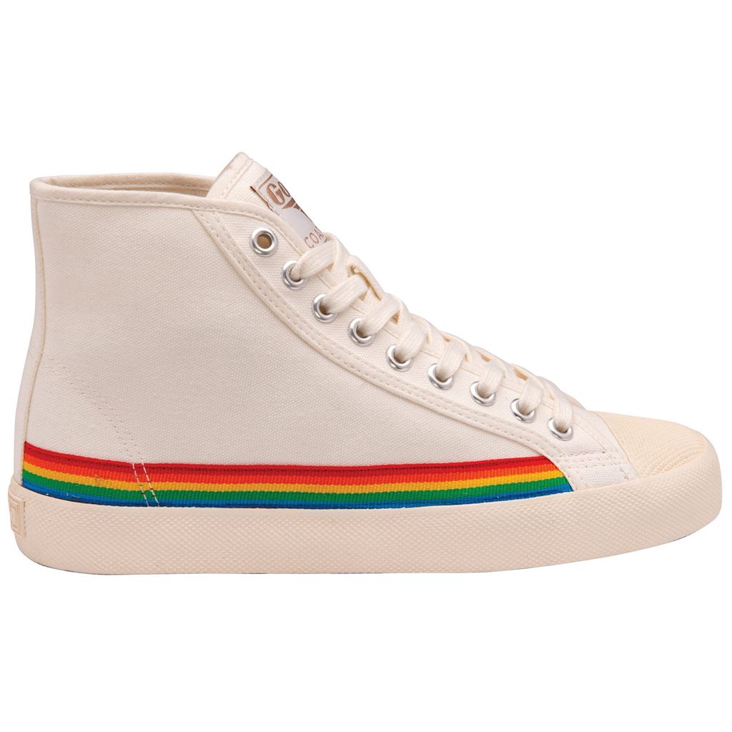 Gola Vegan Classics Coaster High Rainbow Drop Shoes Fehér Hungary | DOU-569782