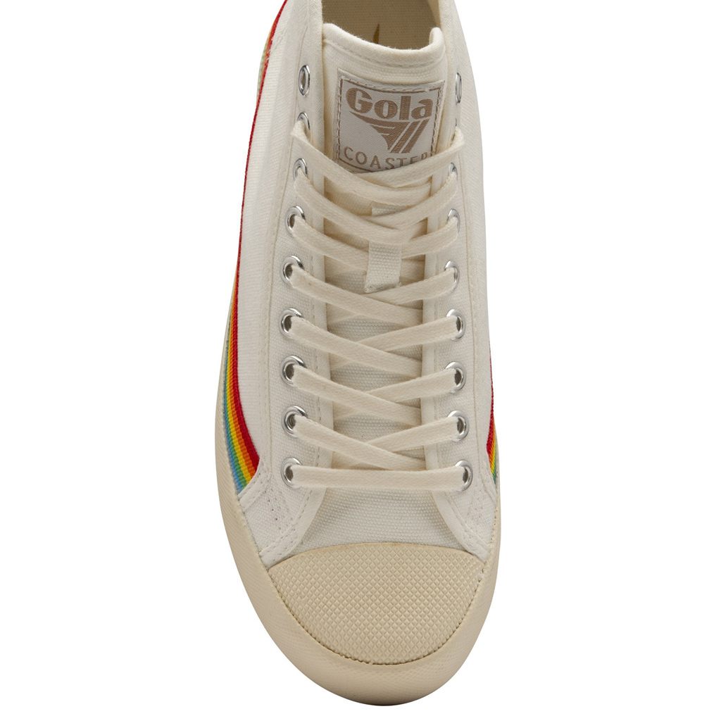 Gola Vegan Classics Coaster High Rainbow Drop Shoes Fehér Hungary | DOU-569782
