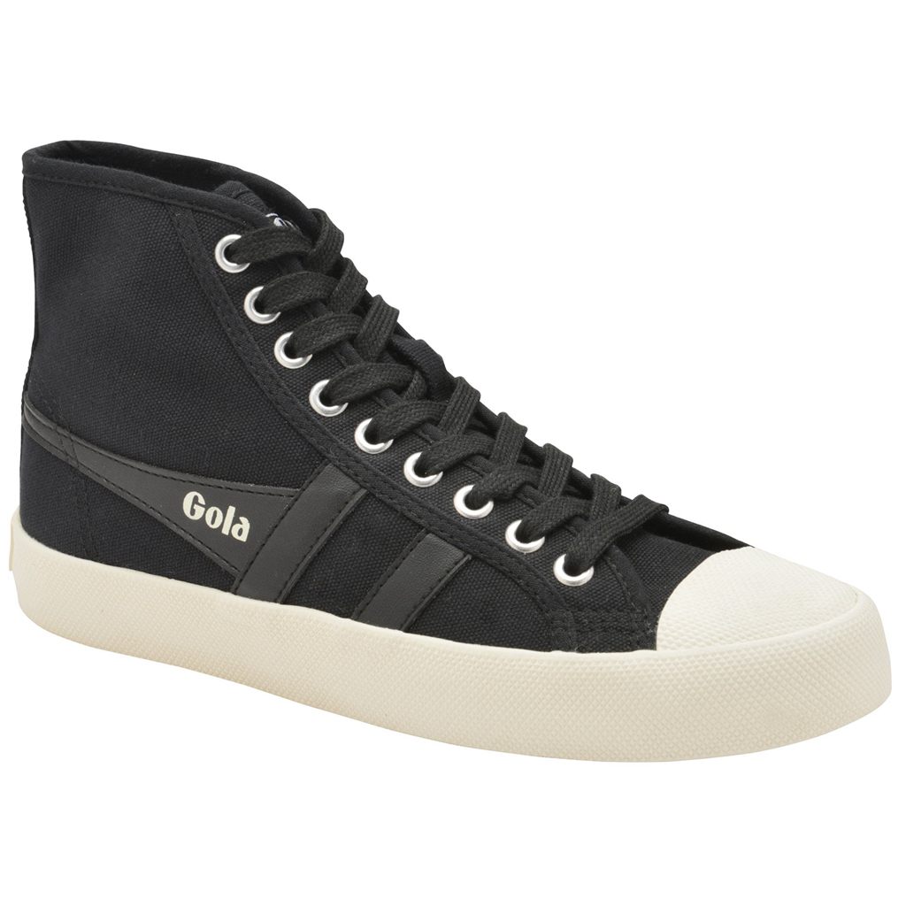 Gola Vegan Classics Coaster High Sneakers Fekete Fehér Hungary | EQV-807539