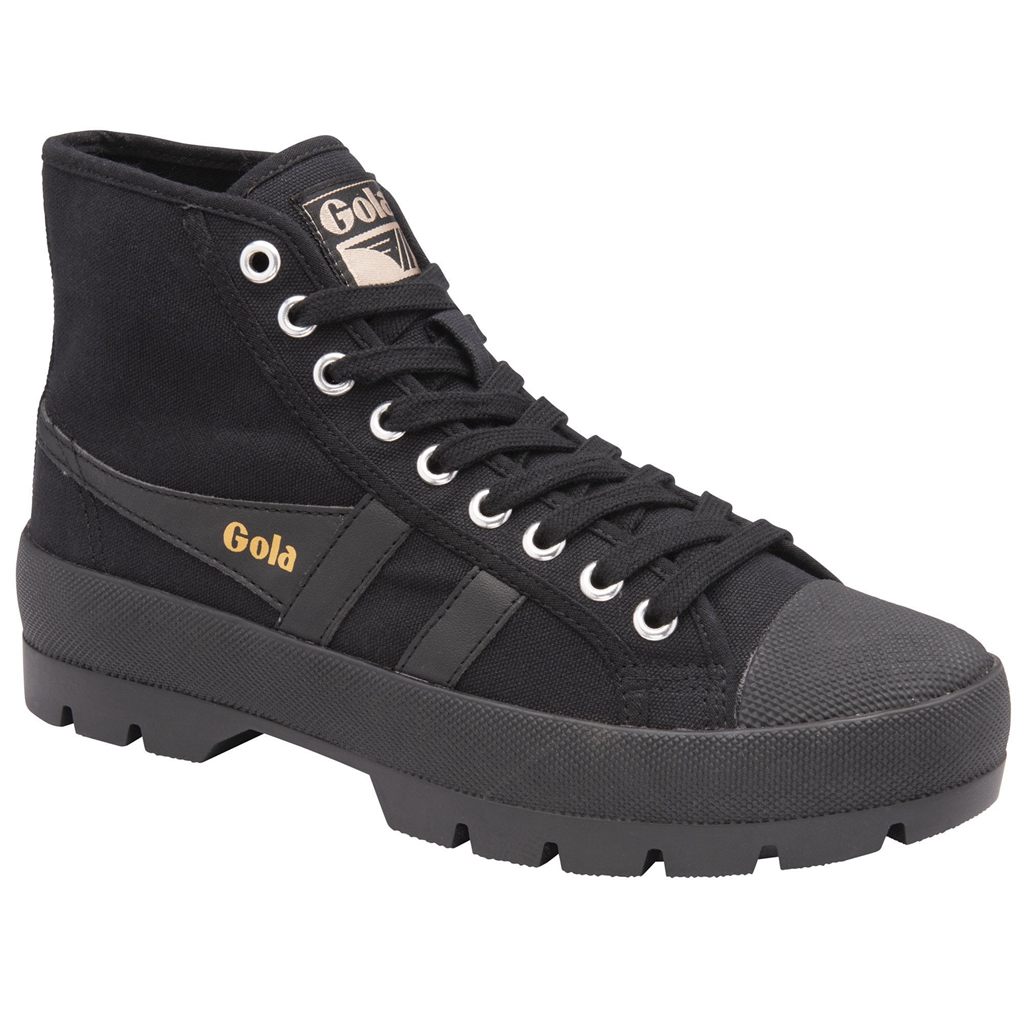 Gola Vegan Classics Coaster Peak High Sneakers Fekete Fekete Fekete Hungary | DCJ-483097