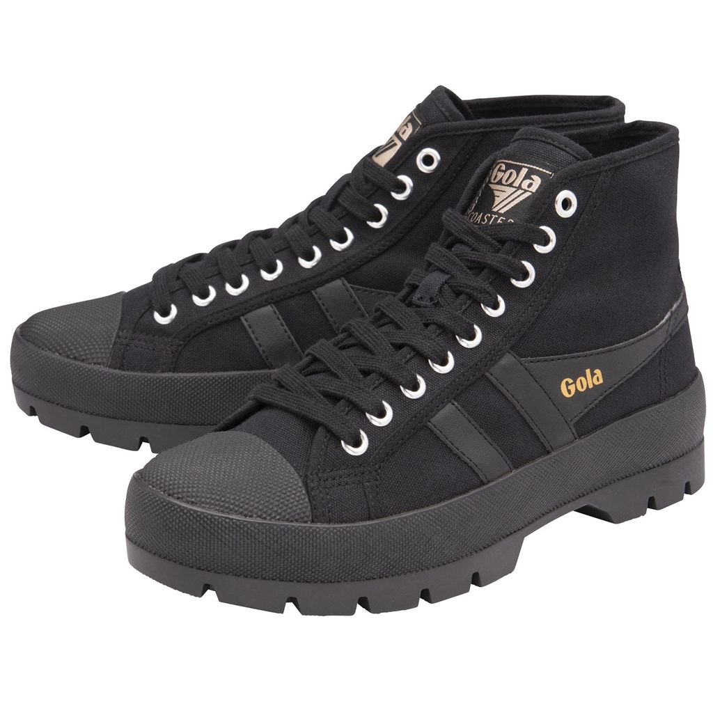 Gola Vegan Classics Coaster Peak High Sneakers Fekete Fekete Fekete Hungary | DCJ-483097