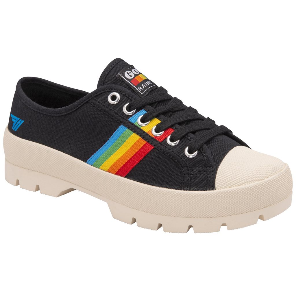 Gola Vegan Classics Coaster Peak Rainbow Shoes Fekete Hungary | IVL-632187