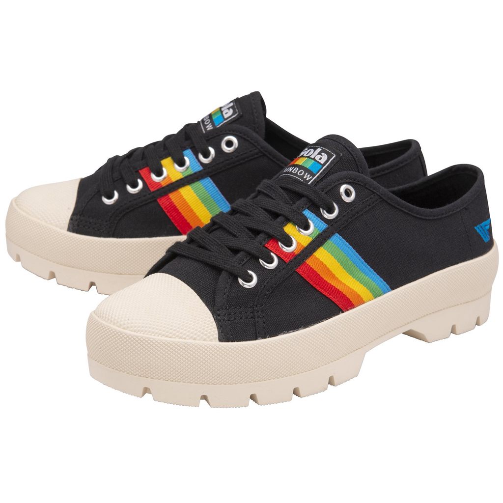Gola Vegan Classics Coaster Peak Rainbow Shoes Fekete Hungary | IVL-632187