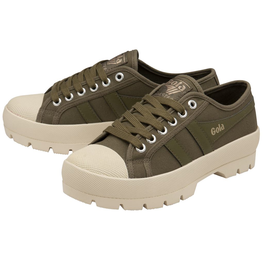 Gola Vegan Classics Coaster Peak Sneakers Khaki Khaki Fehér Hungary | WXT-631845