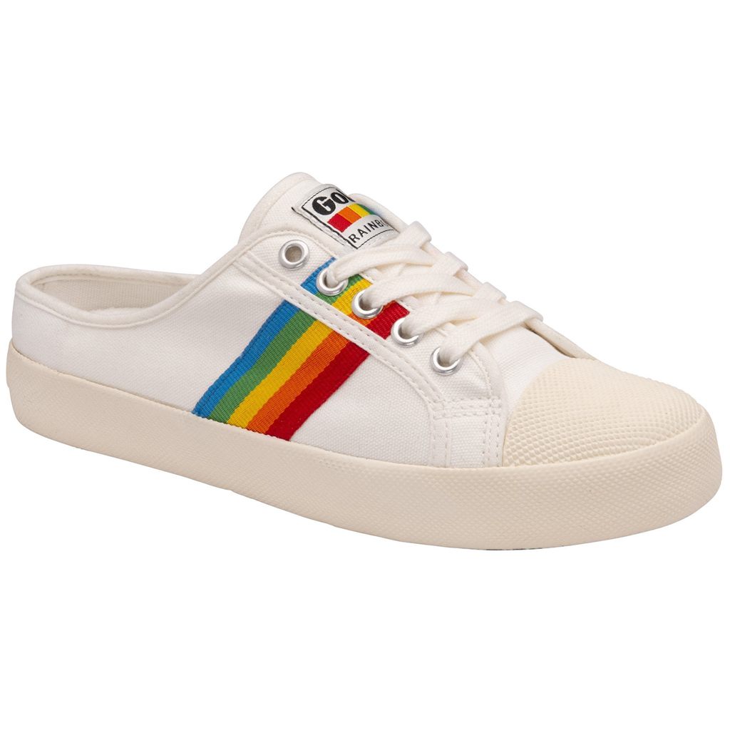 Gola Vegan Classics Coaster Rainbow Mule Plimsolls Shoes Fehér Hungary | ZKC-658702