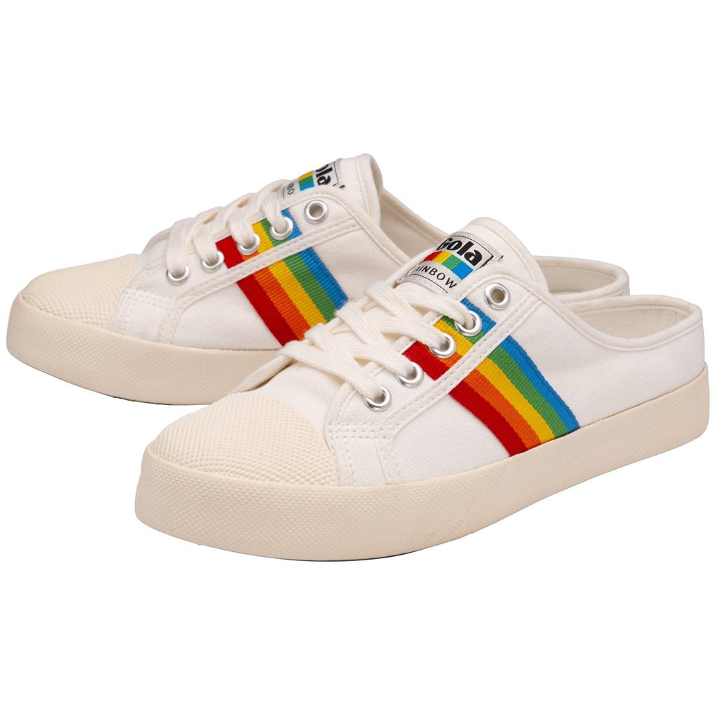 Gola Vegan Classics Coaster Rainbow Mule Plimsolls Shoes Fehér Hungary | ZKC-658702