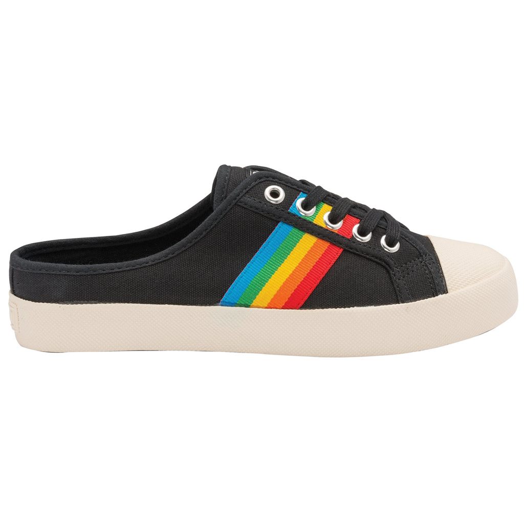 Gola Vegan Classics Coaster Rainbow Mule Plimsolls Shoes Fekete Hungary | FZX-860215