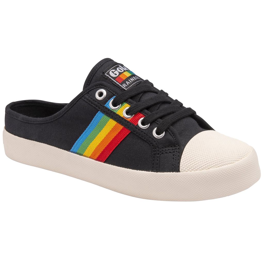 Gola Vegan Classics Coaster Rainbow Mule Plimsolls Shoes Fekete Hungary | FZX-860215