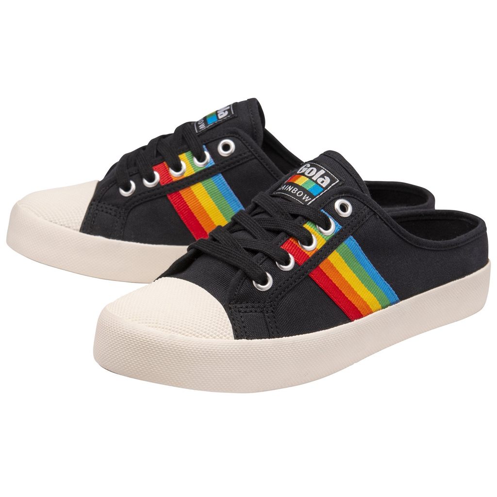 Gola Vegan Classics Coaster Rainbow Mule Plimsolls Shoes Fekete Hungary | FZX-860215