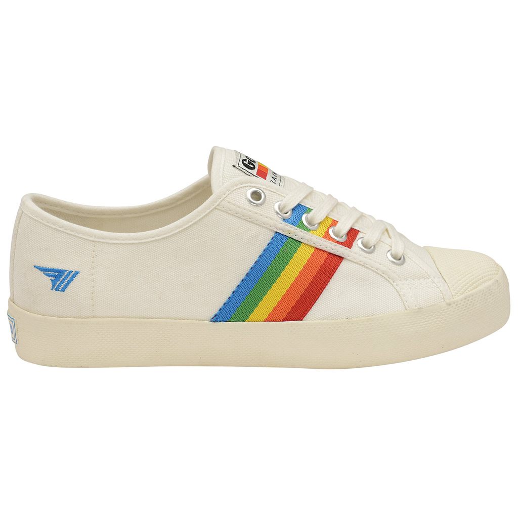 Gola Vegan Classics Coaster Rainbow Shoes Fehér Hungary | OCA-310856