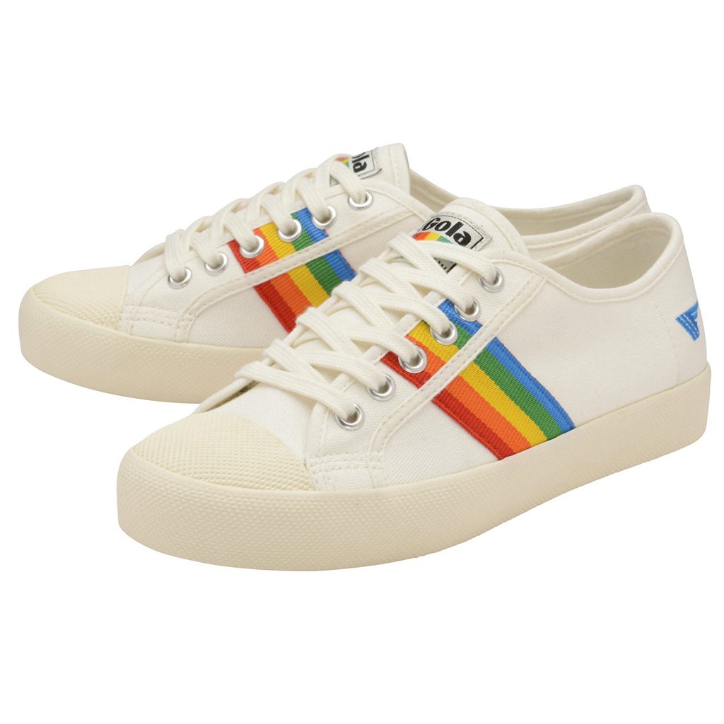 Gola Vegan Classics Coaster Rainbow Shoes Fehér Hungary | OCA-310856