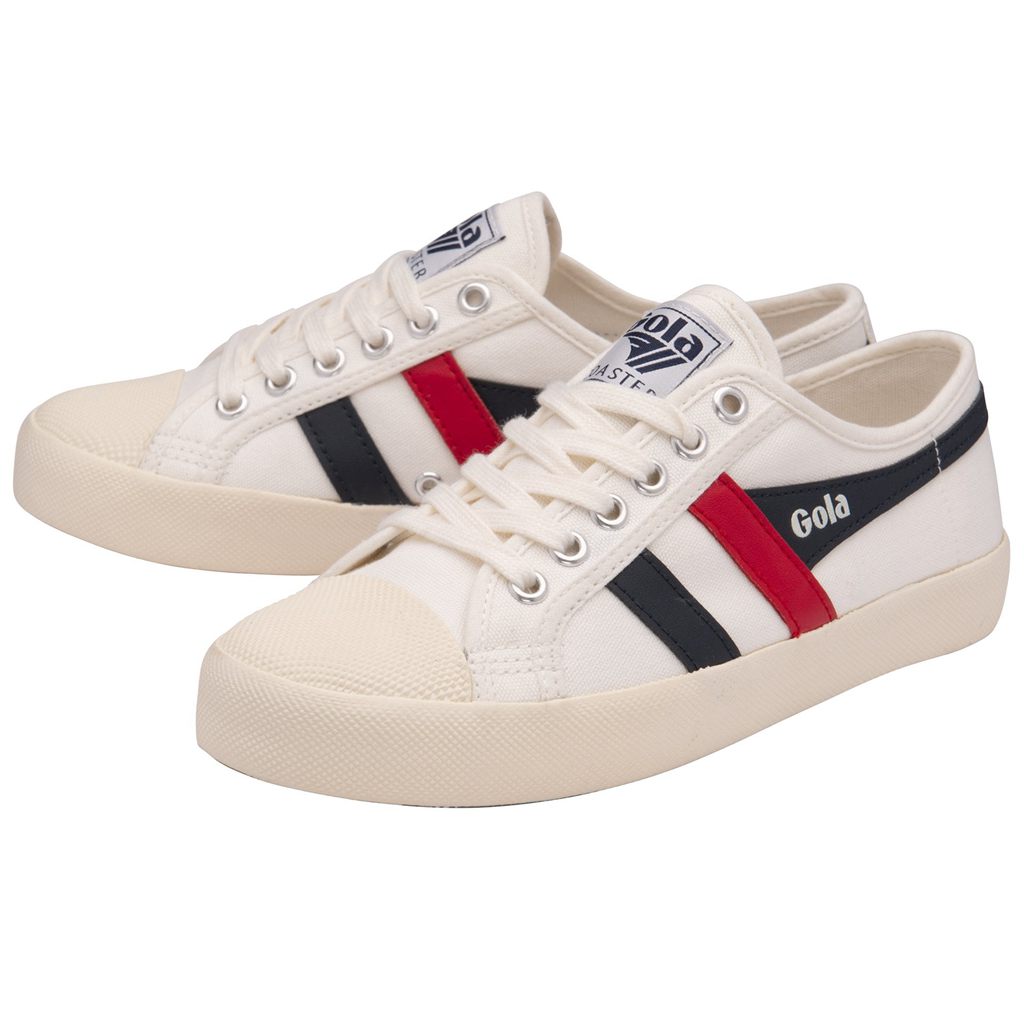 Gola Vegan Classics Coaster Shoes Fehér Sötétkék Piros Hungary | CVO-910782