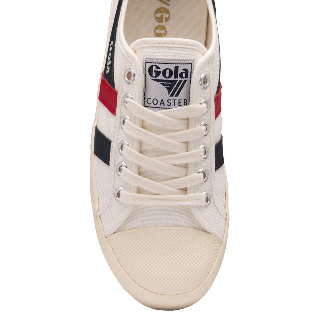 Gola Vegan Classics Coaster Shoes Fehér Sötétkék Piros Hungary | CVO-910782