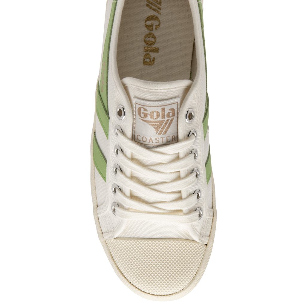Gola Vegan Classics Coaster Shoes Fehér Zöld Hungary | VSY-842039