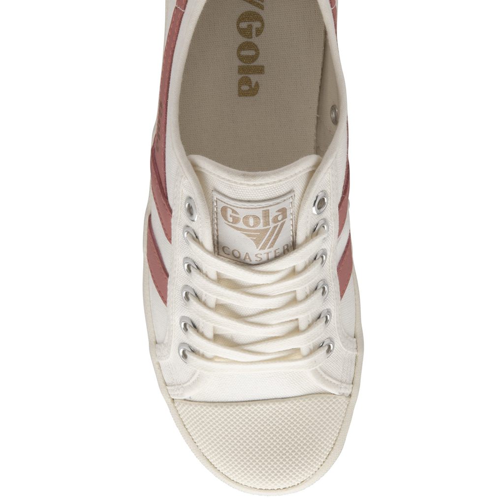 Gola Vegan Classics Coaster Shoes Fehér Korall Rózsaszín Hungary | DRU-651704