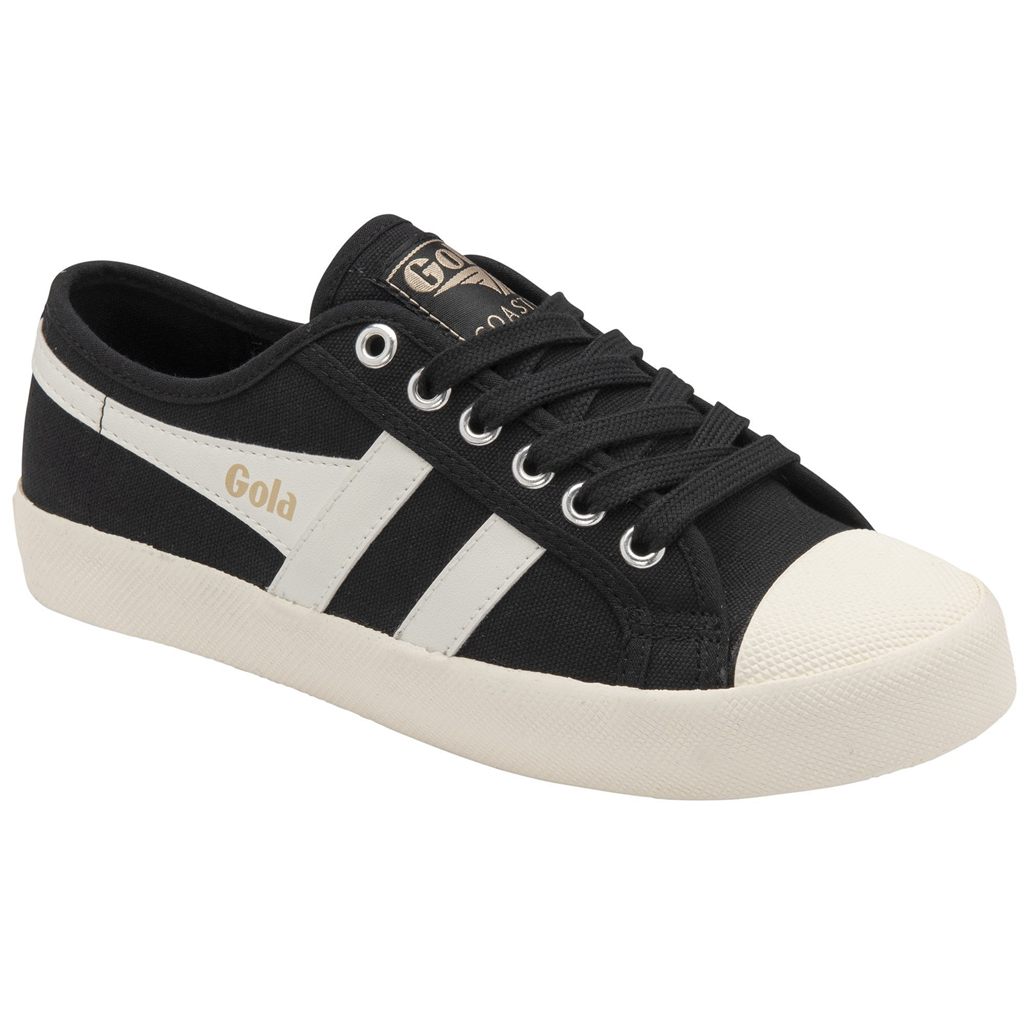 Gola Vegan Classics Coaster Shoes Fekete Fehér Arany Hungary | IJT-325814