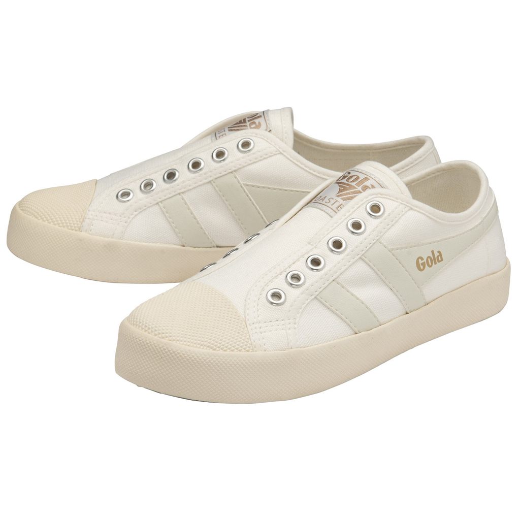 Gola Vegan Classics Coaster Slip Shoes Fehér Fehér Hungary | RAT-359648