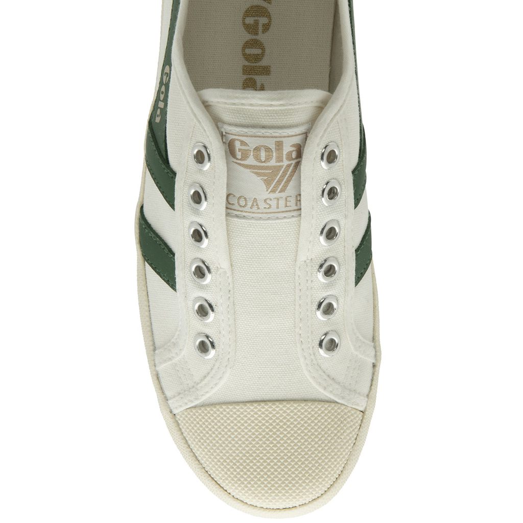 Gola Vegan Classics Coaster Slip Shoes Fehér Zöld Hungary | UXM-542730
