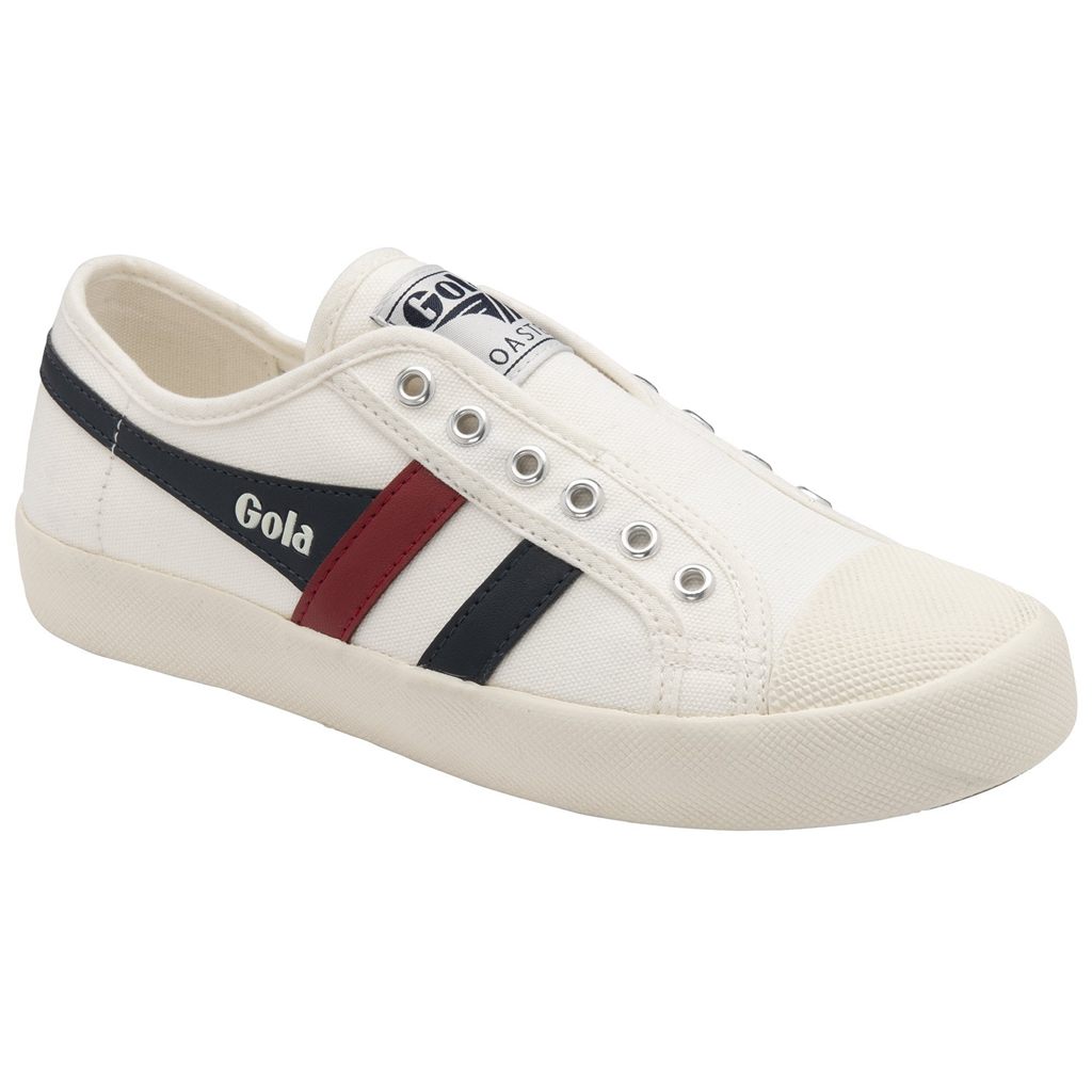 Gola Vegan Classics Coaster Slip Shoes Fehér Sötétkék Piros Hungary | SYO-528741