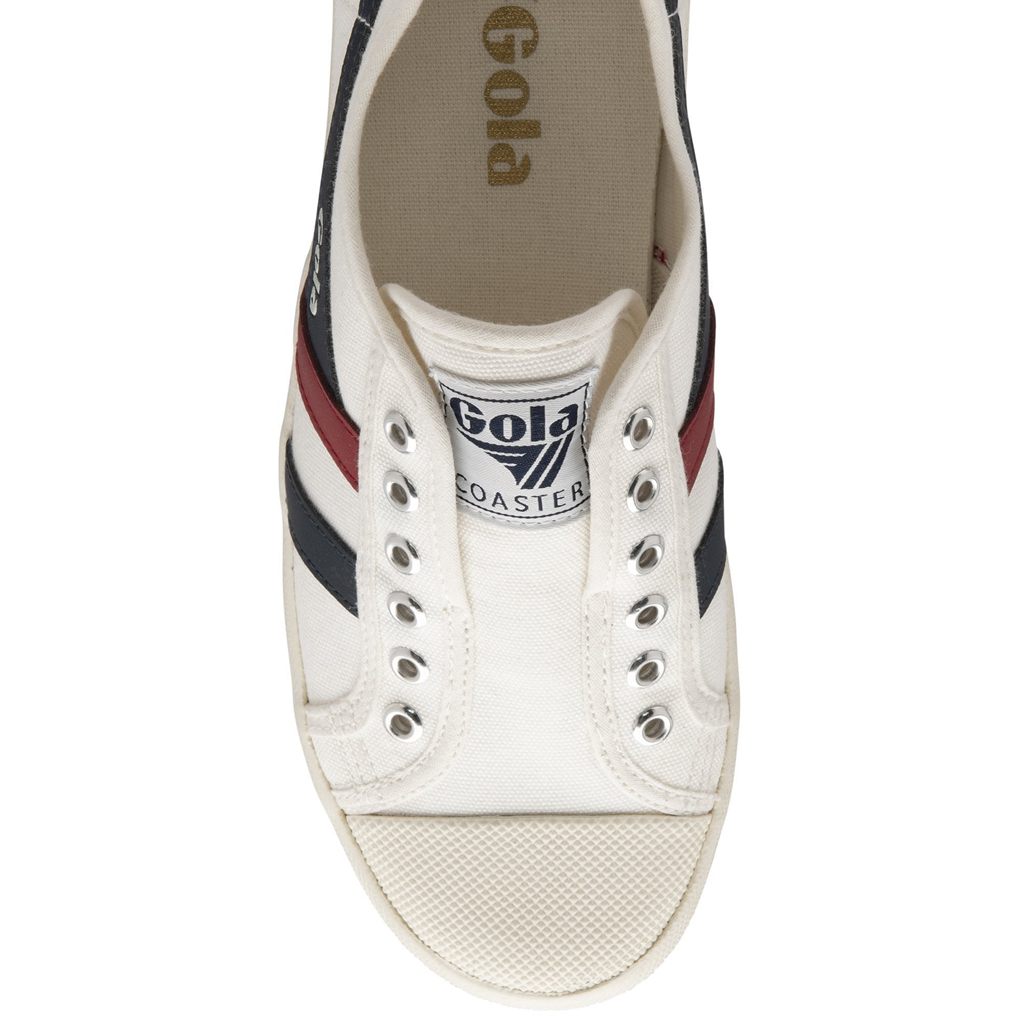 Gola Vegan Classics Coaster Slip Shoes Fehér Sötétkék Piros Hungary | SYO-528741