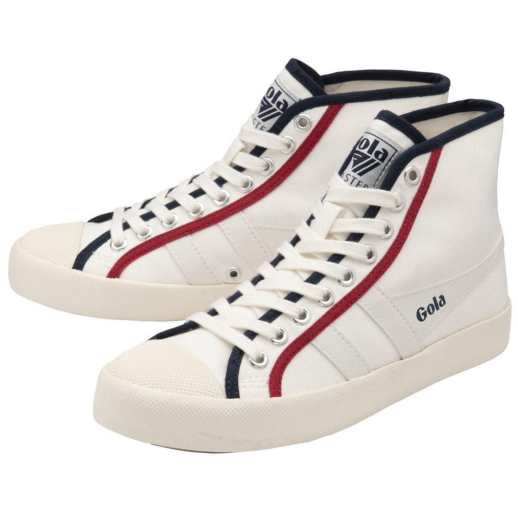 Gola Vegan Classics Coaster Smash High Shoes Fehér Sötétkék Mélypiros Hungary | GQJ-125496